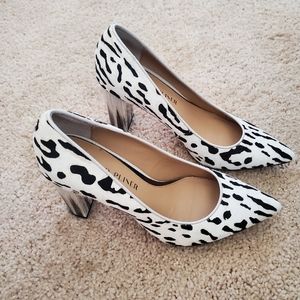 Donald Pliner Black & White Leopard Neal Calf Hair Pump Size 7